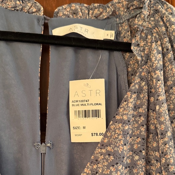 Astr Long Sleeve Blue Floral Dress - Picture 2 of 3